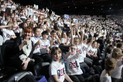 Photos of choir performing at Young Voices