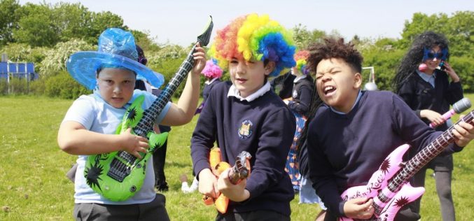 Year 6 celebrate SATS hardwork with a conga!