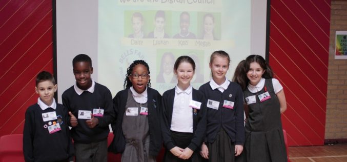Digital Council perform an assembly at Oratory Primary
